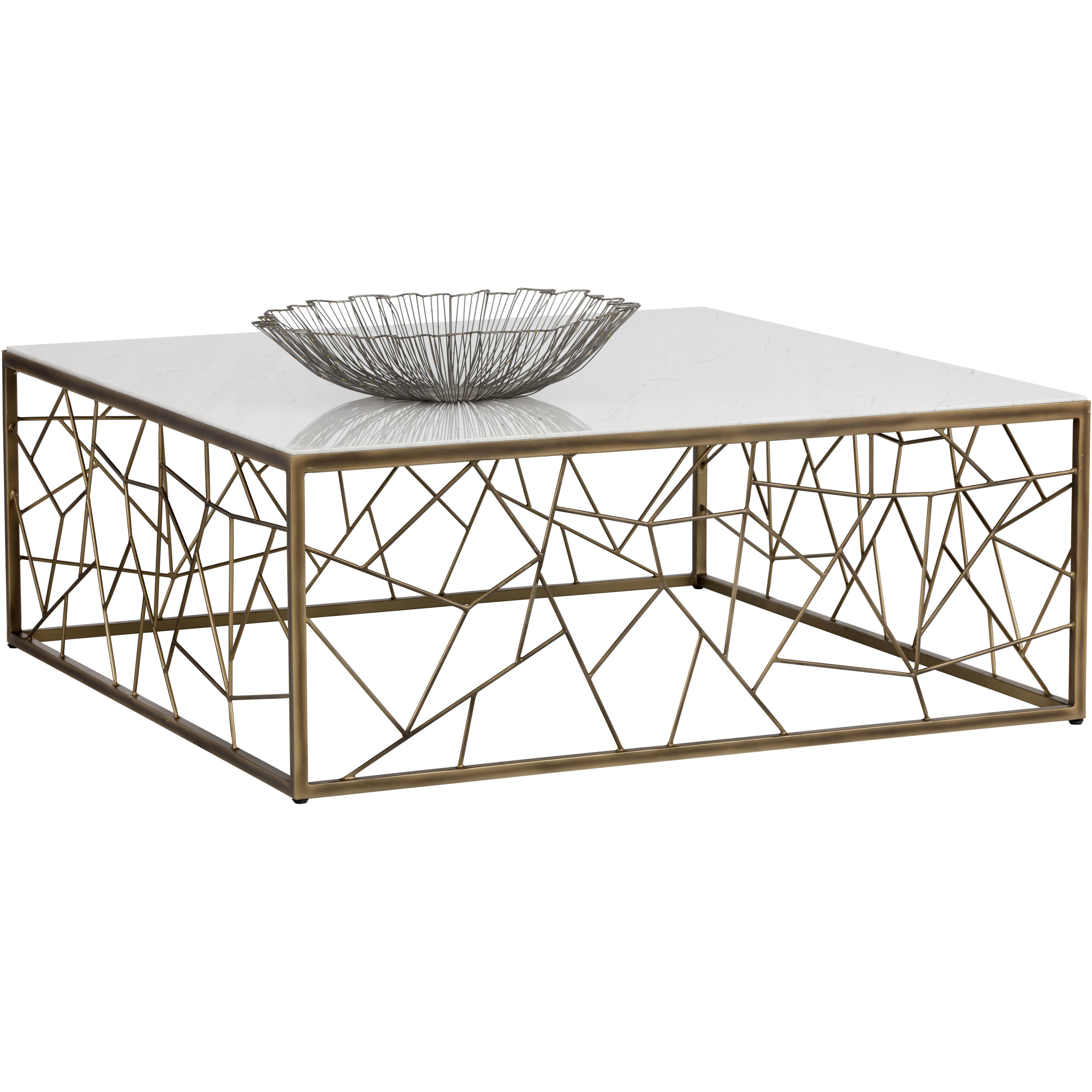 Vero 47 X 47 inch White / Rustic Bronze Coffee Table